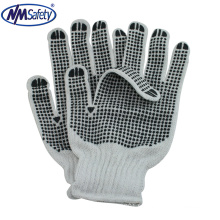 NMSAFETY 7 jauge d&#39;eau de Javel polycotton chaîne tricoté gant pvc gants à pois